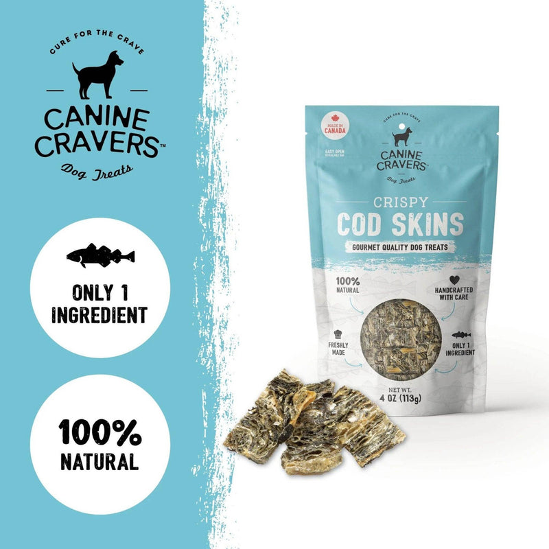 Crispy All-Natural Cod Skins Dog Treats - Premium Single Ingredient