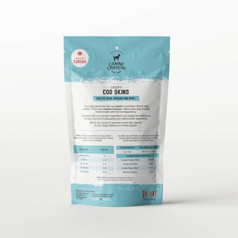 Crispy All-Natural Cod Skins Dog Treats - Premium Single Ingredient